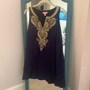 Navy and gold Lilly Pulitzer dress small